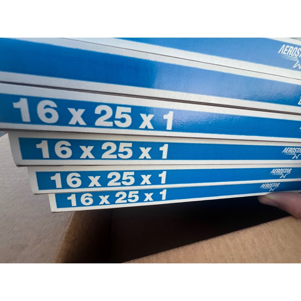 Aerostar Air Filter Unisex 16x25x1 White MERV 11 Pleated HVAC AC 6-Pack